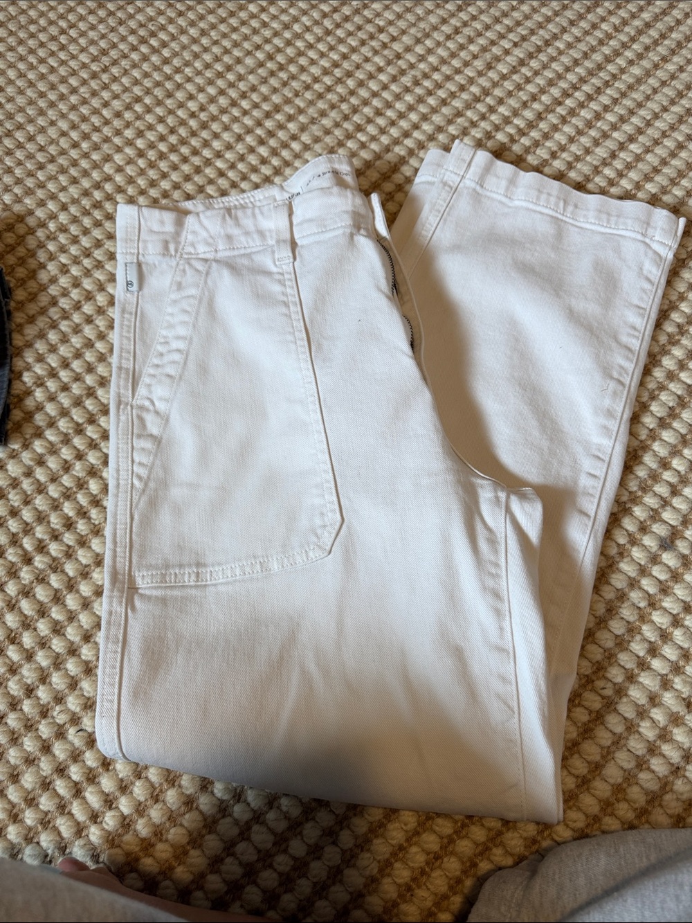 Ag Adriano Goldschmied White High-Rise Straight Jeans, size 28